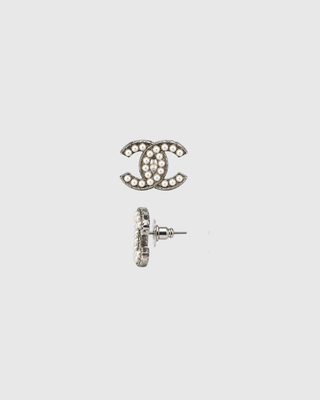 S33 Silver CC Studs - single, front and side